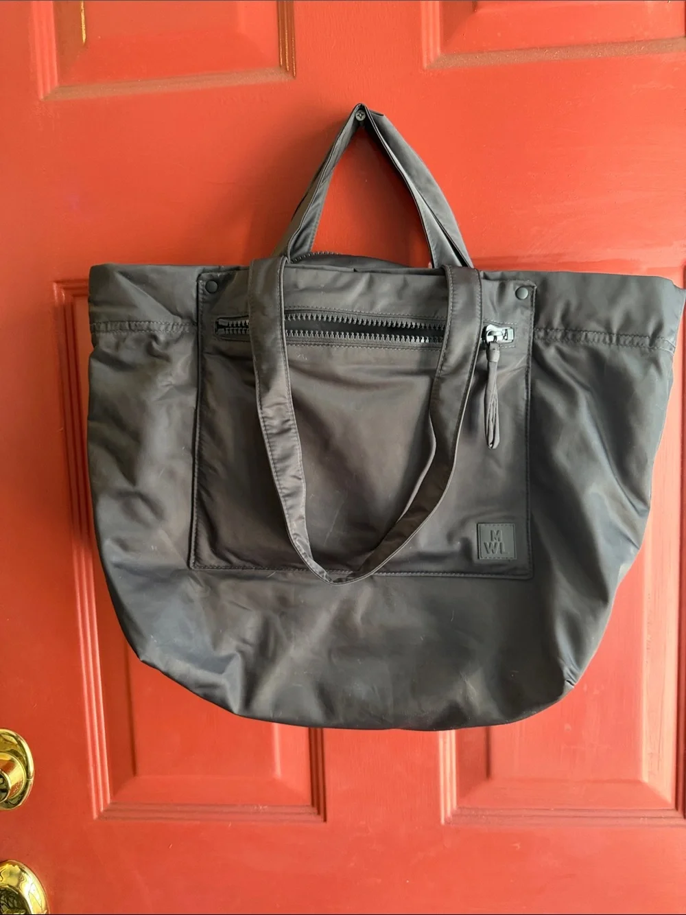 Madewell MWL GREY  Nylon Tote with Front Zip Pocket